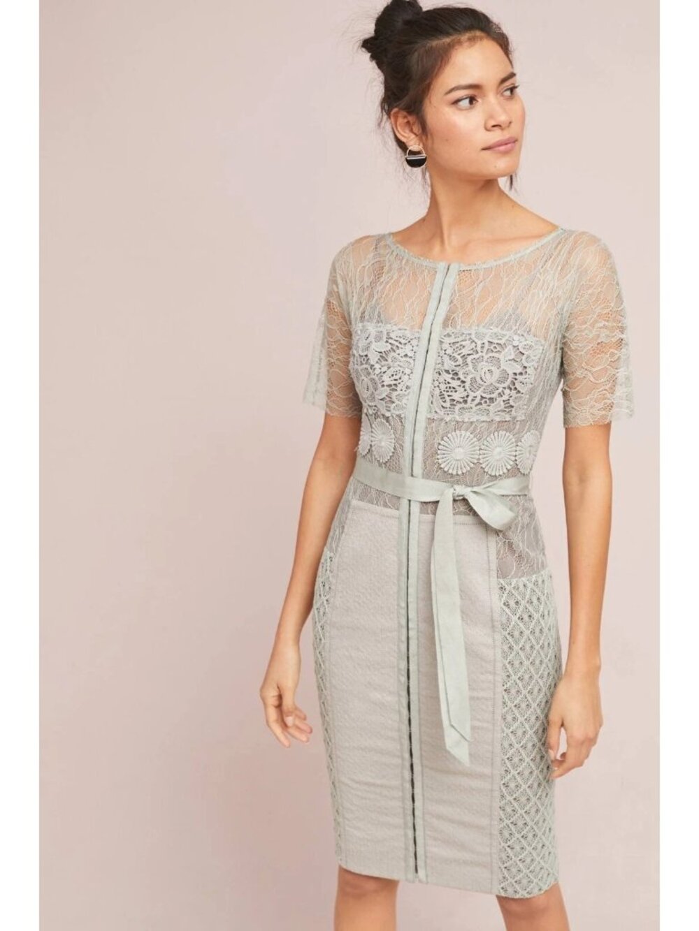 NWT Anthropologie Beguile by Byron Lars Carissima Sheath in Gray Dress 8P
